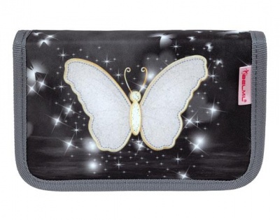 Tolltartó, klapnis, cipzáras, BELMIL "Amazing Butterfly", fekete, pillangó