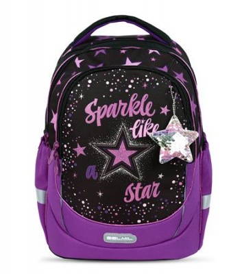 Iskolatáska, cipzáras, BELMIL "Leisure Plus Sparkle like a Star", csillagok